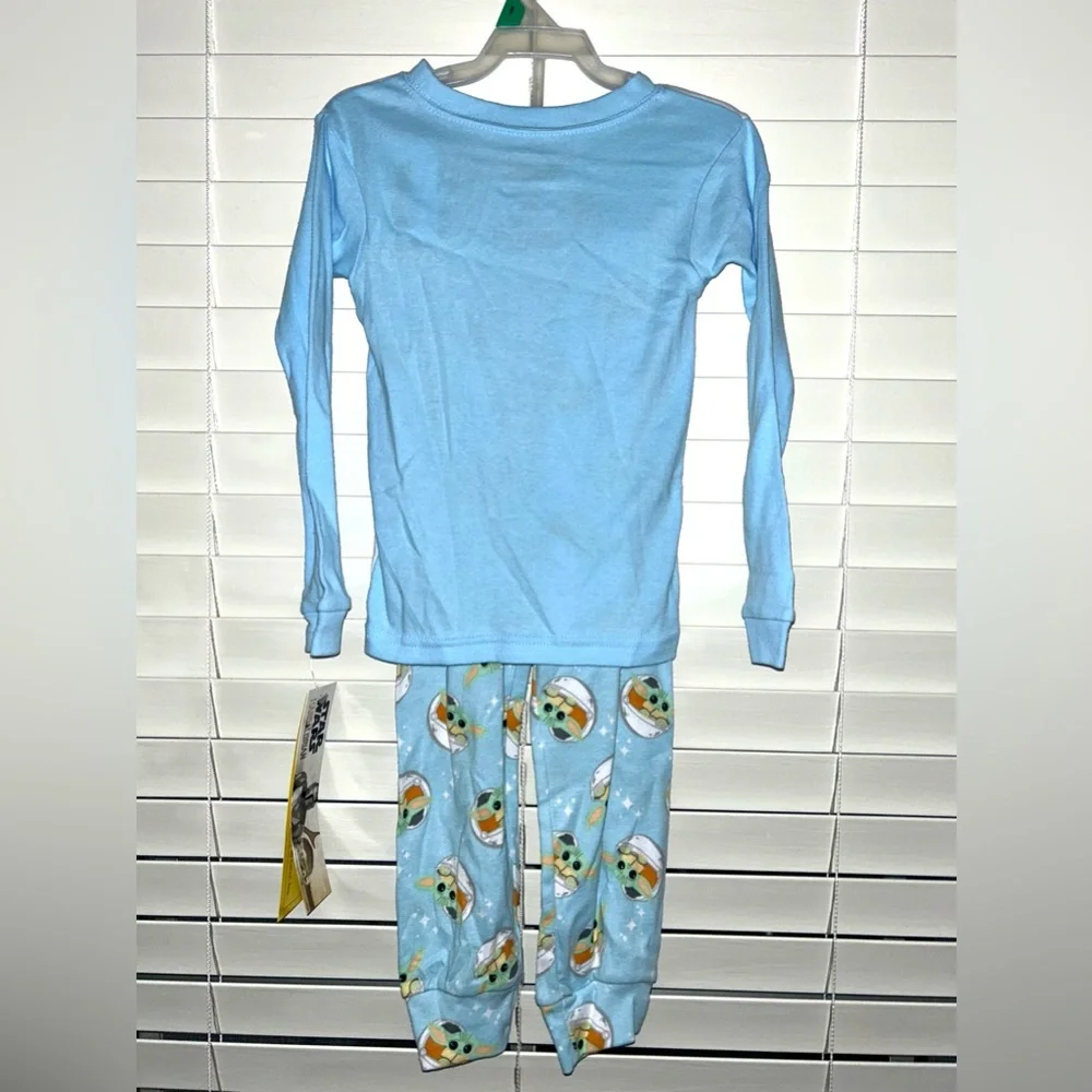Star Wars The Mandalorian Boys Blue 2-PC Grogu Baby Yoda Long Sleeve Pajamas